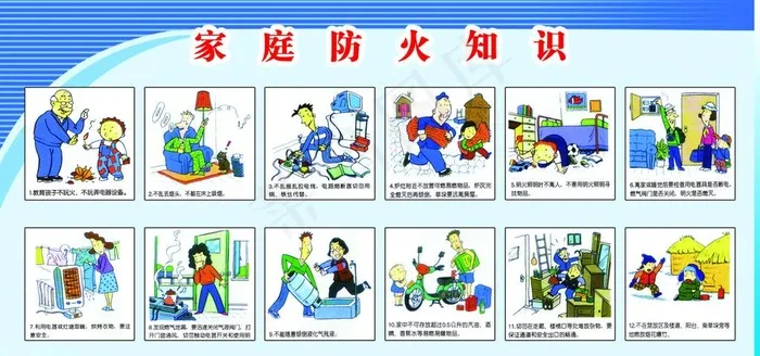 家庭防火知识图片(8504X4252(DPI:72))psd模版下载