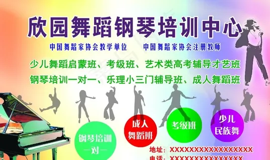 舞蹈钢琴艺术培训宣传海报图片