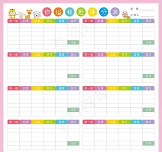 你追我赶评分表图片