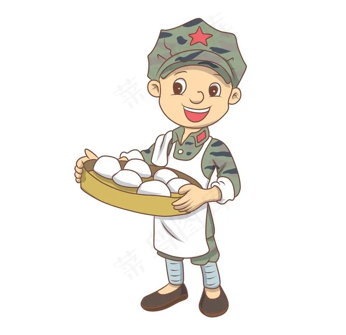 卡通军人图片psd模版下载