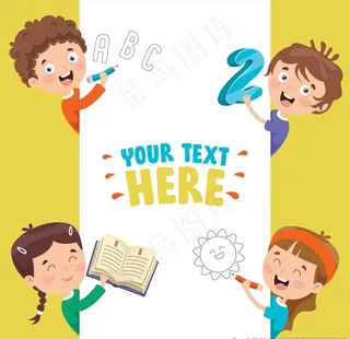 卡通儿童学习图片