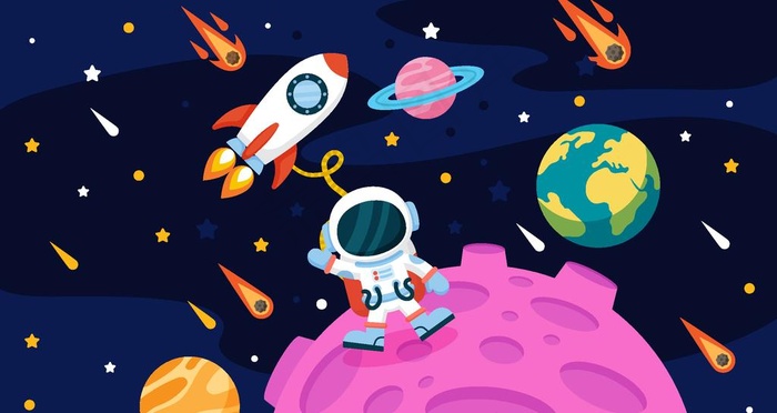 太空宇宙主题插画图片ai矢量模版下载
