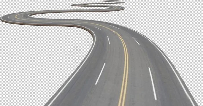公路道路弯曲合成海报素材图片