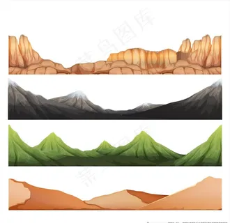 矢量大山卡通山脉插画山脉素材图片 矢量大山卡通山脉插画山脉素材图片