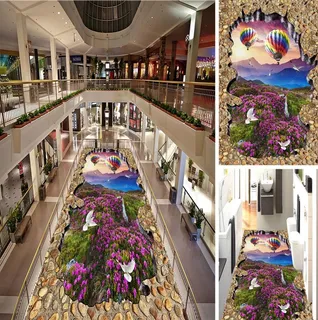 梦幻草原草地花草花丛3D立体画图片