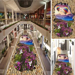 梦幻草原草地花草花丛3D立体画图片