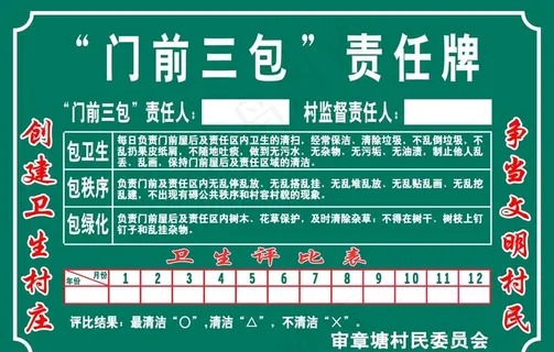 门前三包责任牌图片