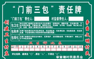 门前三包责任牌图片