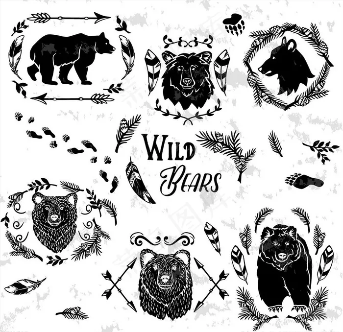 熊图片ai矢量模版下载