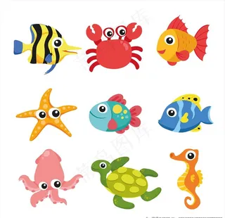 卡通海洋生物图片