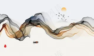 简约抽象水墨装饰画图片