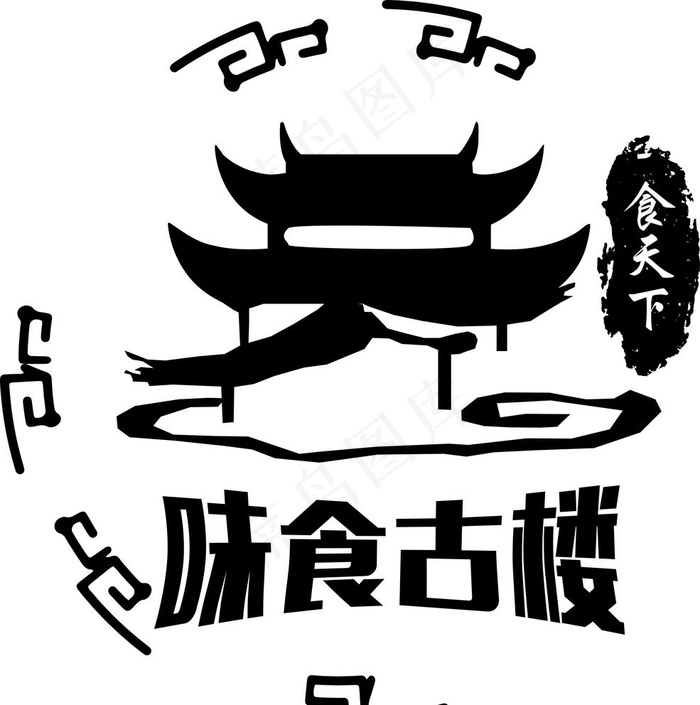 味食古楼图片cdr矢量模版下载