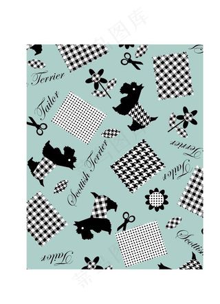 卡通网格图案背景底纹图片