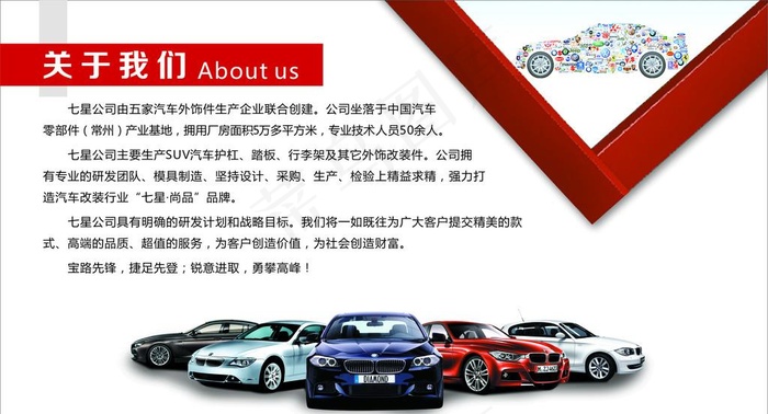 汽车公司简介展板设计图片cdr矢量模版下载