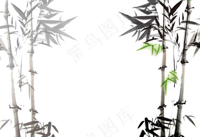 水墨竹子图片psd模版下载