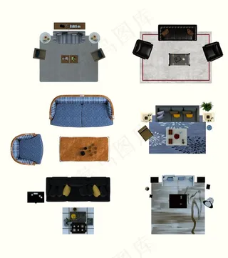 沙发彩色平面图图片