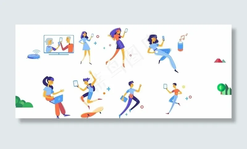 插画  人物图片cdr矢量模版下载