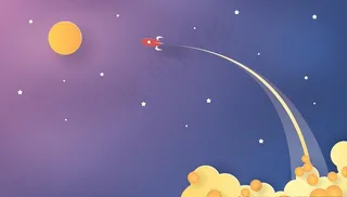 卡通登月背景图片