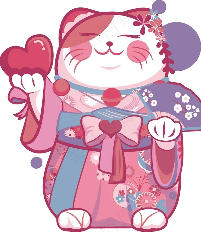 招财猫图片eps,ai矢量模版下载