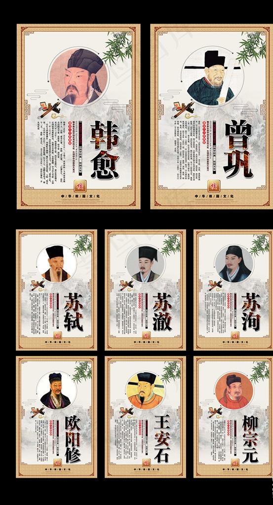 唐宋八大家展板设计图片(3150X4724(DPI:200))psd模版下载