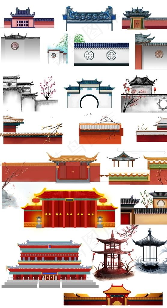 中式庭院围墙和大门大全汇总图片