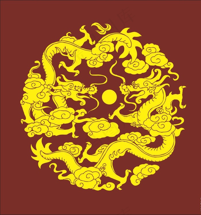 二龙戏珠图片cdr矢量模版下载