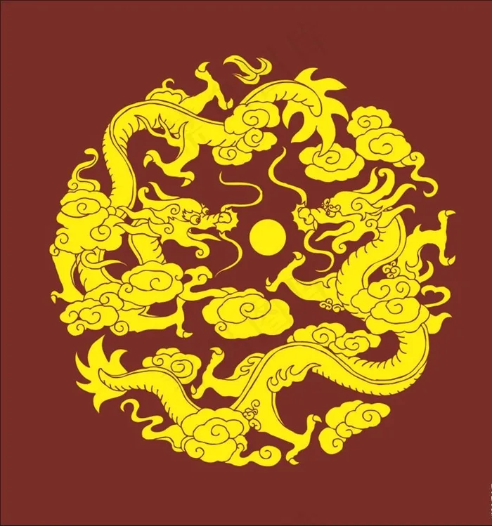 二龙戏珠图片cdr矢量模版下载