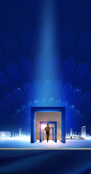 蓝色地产中式图片