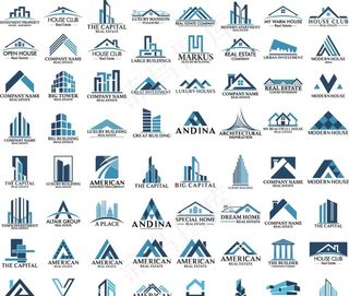 形态各异的建筑logo矢量素材图片