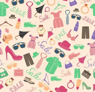 时尚购物元素插画图片