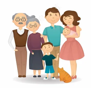 插画全家福图片