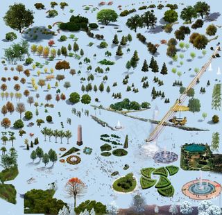 鸟瞰植物素材常用植物图片