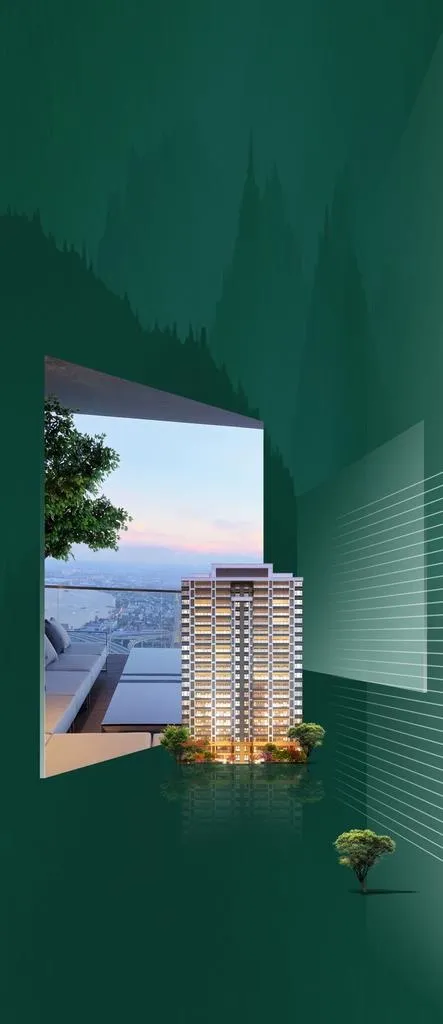 地产价值点微信展板绿色系列稿图片(1536X3308(DPI:300))psd模版下载