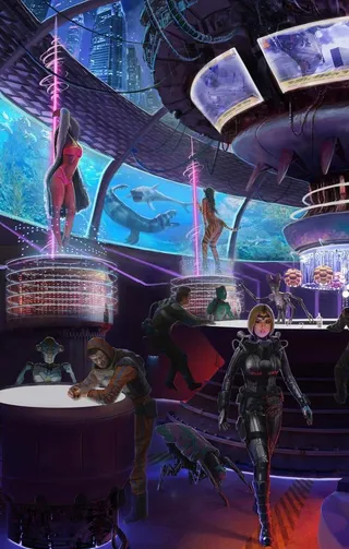 赛博朋克风未来科技插画图片