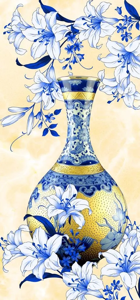 青花瓷陶瓷图片(3402X6803(DPI:72))psd模版下载