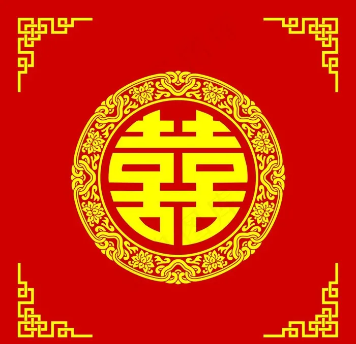 喜字结婚背景图片psd模版下载