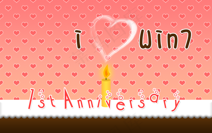 WIN7 一周年纪念壁纸图片