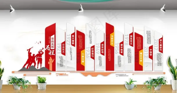 党的光辉历程文化墙图片