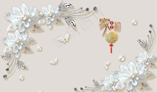 浮雕花 背景墙图片