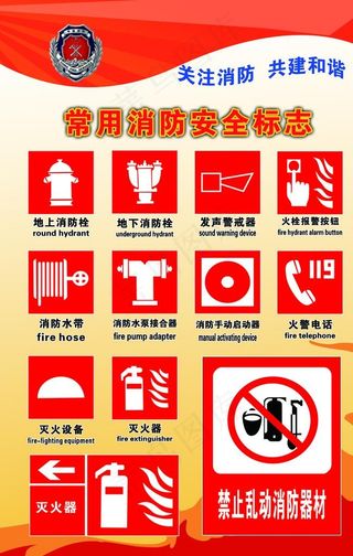 消防安全标志 安全标识  消防图片