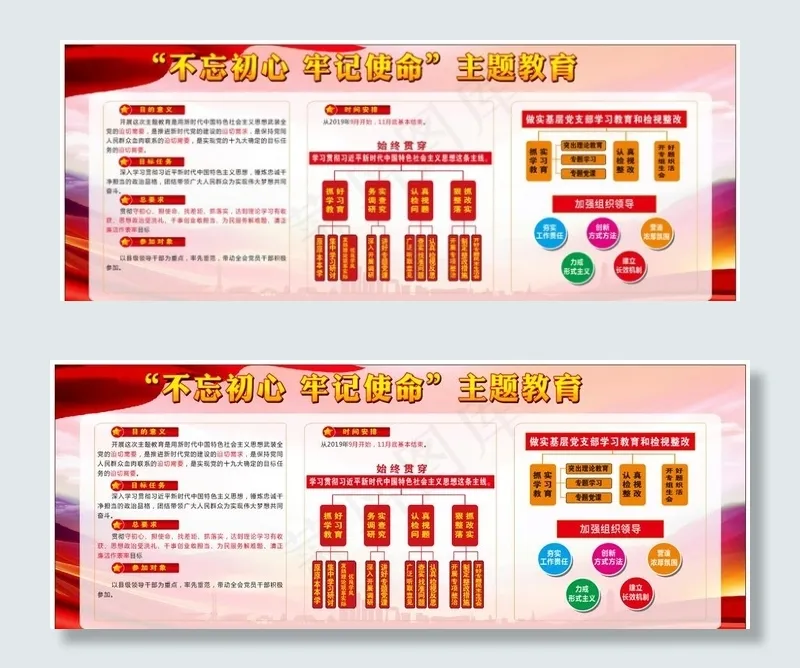 不忘初心牢记使命展板图片cdr矢量模版下载