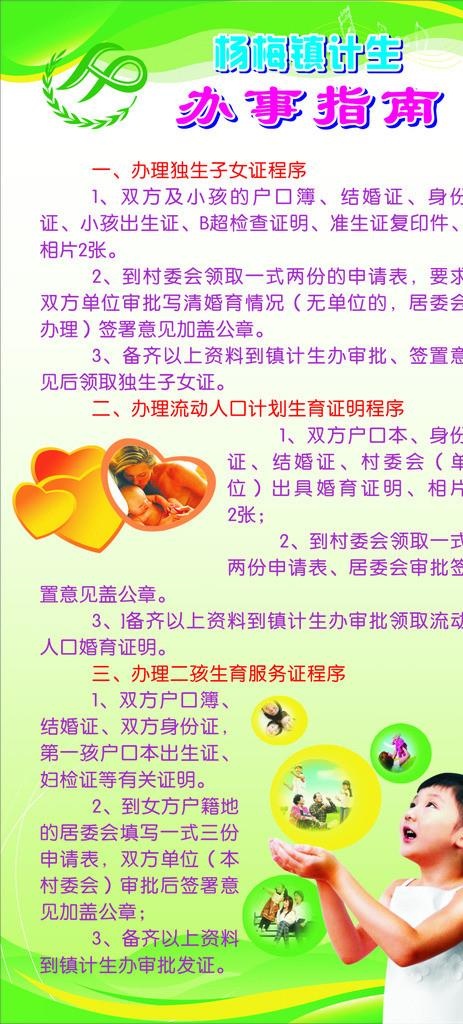杨梅镇计生办事指南图片cdr矢量模版下载