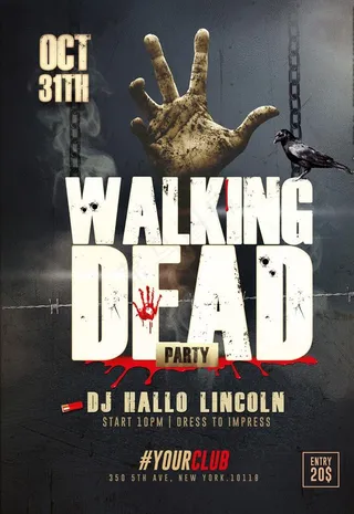 行尸走肉万圣节恐怖电影海报图片