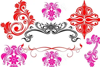 时尚漂亮的装饰花纹笔刷