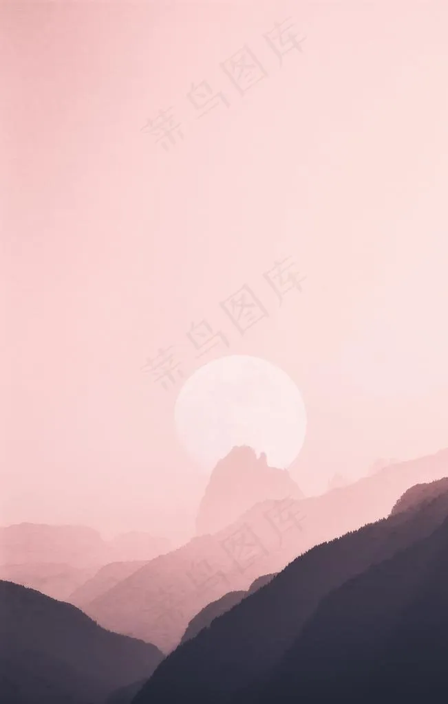 山川剪影风景图片