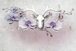 3D麋鹿背景墙图片