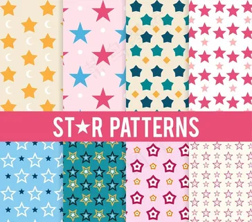 彩色星星无缝背景图片