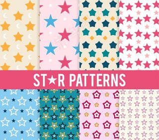 彩色星星无缝背景图片