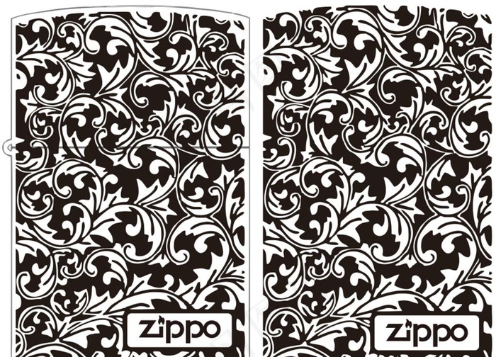 芝宝 zippo 火机 唐草图片cdr矢量模版下载