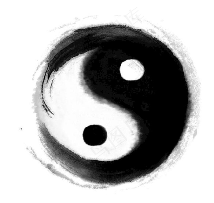 水墨太极图片psd模版下载